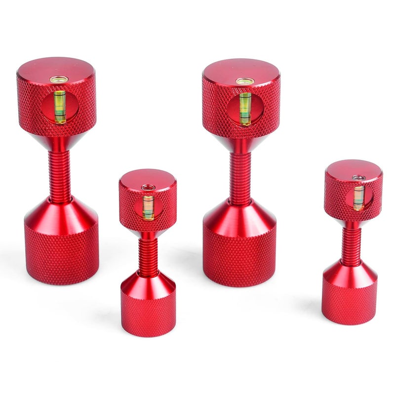 CNRAQR 4 Pcs Flange Two Hole Alignment Pins - 1-1/8" and 1-5/8" Detachable Double Pins with Built-in Level - 6061 Aluminum Red - Image 1